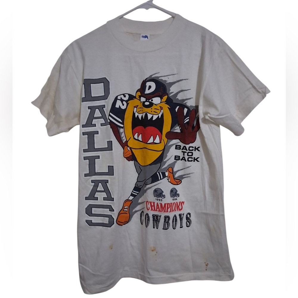 Vintage NFL Dallas Cowboys Graphic T-Shirt TAZ Medium